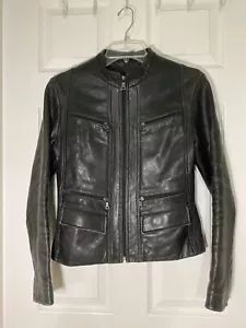 Envy by Knoles & Carter Italian Lamb Skin Black Leather Jacket Sz Small - Lined - Picture 1 of 7