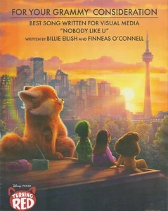 2022 TURNING RED Disney Pixar PRINT AD Billie Eilish GRAMMY NOMINATION - Picture 1 of 1