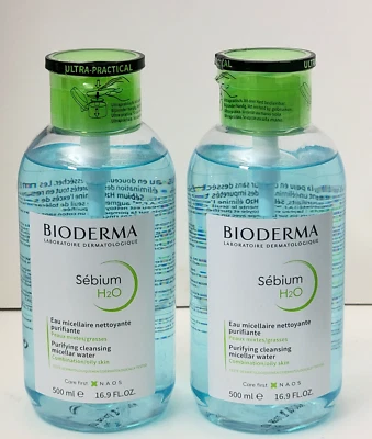 2 pk BIODERMA Sebium H2O Purifying Cleansing Micellar Water 16.9 fl oz SEALED - Image 1 of 2