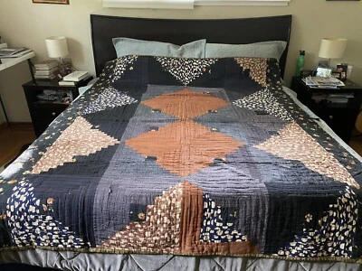 VINTAGE HANDMADE QUEEN Full Diamonds Boho Hand sewn - Image 1 of 4