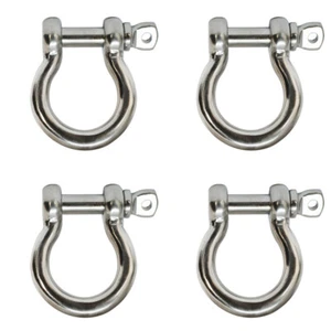 1/2" Screw Pin Anchor Rigging Bow Shackle SS Set 4 PCS Marine Boat WLL 2850 Lbs - Picture 1 of 7