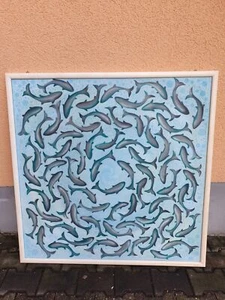 (Art.:N-3676) Schönes Gemälde von Hugo Kaagmann "Fishes" 1988 - Bild 1 von 3