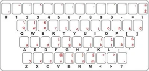 Sticker decal keyboard transparent gaj croatian serbian slovene bosnian - Picture 1 of 1