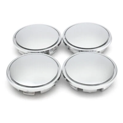 4pcs Universal Car Auto Car Wheel Center Rim Hub Cover Caps 65mm Silver New - Image 1 of 4