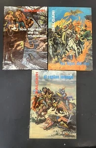 Lot 3 Vtg EMILIO SALGARI Spanish Espanol Hardcover Books Editorial Gahe 1970s - Picture 1 of 4