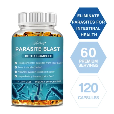 AIRBOY Complejo de desintoxicación de explosión de parásitos 1485 mg - Eliminar parásitos salud intestinal, limpieza