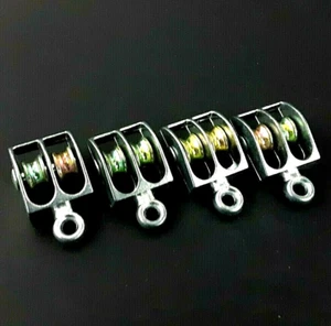 Mini Micro Pulley 4 PACK Double Sheave FIXED EYE Attachment 3/16 inch Max Line - Picture 1 of 12