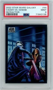 2022 Topps Chrome Star Wars Galaxy #44 Vader Vs Kenobi rifrattore PSA 9 COME NUOVO - Foto 1 di 2