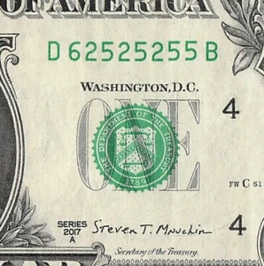 Mini Súper Repetidor Billete de Dólar Número de Serie Elegante Años 25 D62525255B - Imagen 1 de 11