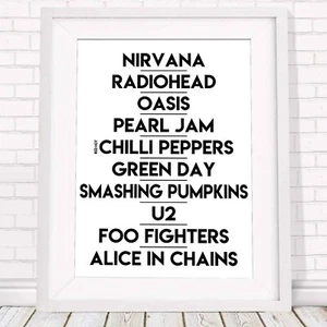 BANDS OF THE 90's - Music Poster Picture Print Sizes A5 to A0 **FREE DELIVERY** - Picture 1 of 14
