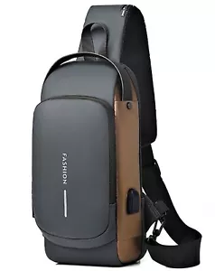 Mochila tipo bandolera antirrobo para hombre, mochila en el pecho - Picture 1 of 8