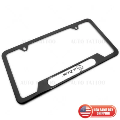 2015-2022 Dodge Challenger Charger Hellcat SRT Black License Plate Frame  - Image 1 of 3
