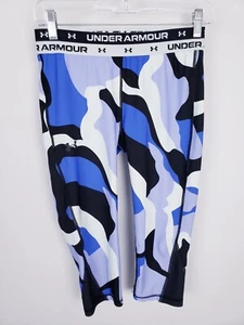 Under Armour Leggings YLG Youth Large Blue Lavender Athletic Capri Pants Girl o - Picture 1 of 5