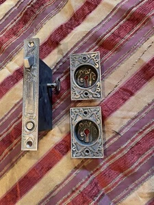 pocketdoor hardware with lock and key - Picture 1 of 7
