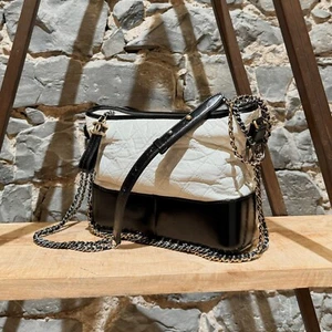 Chanel Ivory Black Lambskin Medium Gabrielle Hobo Bag - Picture 1 of 15