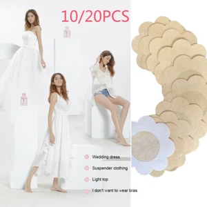 Disposable Self Adhesive Breast Bra Nipple Cover Pad Covers Stick On Tape 10/20X - Zdjęcie 1 z 11