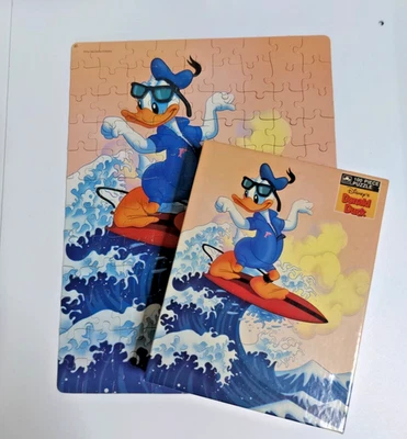 Vintage Donald Duck Surfing 100 Piece Puzzle Golden 4649-43 Complete Beach House - Image 1 of 4