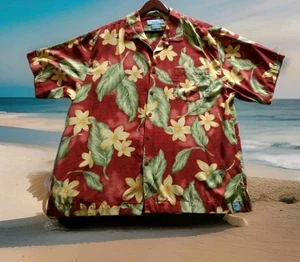 Vintage Bermuda Bay Shirt XL 100% Silk Hawaiian Floral Aloha Camp Beach Island  - Picture 1 of 7
