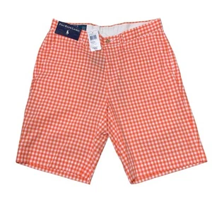 Polo Ralph Lauren Shorts Herren 32 Preppy Suffield orange Gingham Karo kariert - Bild 1 von 10
