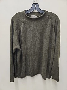 Suéter Vintage J Crew Para Hombre Talla Grande Verde Cuello Redondo Pescador Mezcla de Lino Años 90 - Imagen 1 de 11