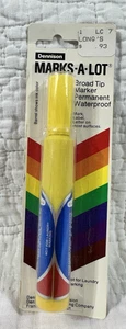 Carter's Marks-A-Lot YELLOW Permanent Broad Tip Marker NOS USA Vintage - Picture 1 of 3