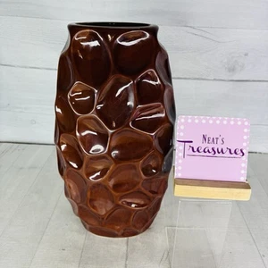 Moderne braune strukturierte 15,5" freistehende einzigartige organische Design dekorative Vase - Bild 1 von 16