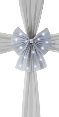 Arco de puerta de Navidad gris malla grande luces LED plateadas decoración navideña de lujo Foto 1 de 3