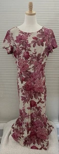 Nuevo con etiquetas Vestido Vintage Raro Talbots Floral Lino Línea A Rosa y Tostado Doblado 12 - Imagen 1 de 10