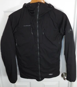 Mammut Rime IN Hooded Jacket Solid Black Mens Small Pertex QuantumAir - Picture 1 of 10