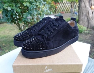 CHRISTIAN LOUBOUTIN SHOES 44 shoe sneaker sneakers black velours low top spikes - Bild 1 von 13