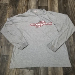 University Alabama Football Long Sleeve Tee T-Shirt Large Shirt Roll Tide Gray - Picture 1 of 12