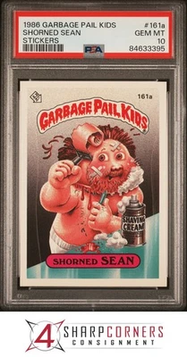 1986 GARBAGE PAIL KIDS STICKERS #161a SHORNED SEAN SERIES 4 PSA 10 - Image 1 of 3