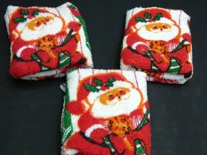 Vintage Christmas Santa Claus Kitchen Towel Lot - Picture 1 of 18