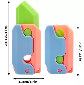 Fidget Toy 3D Printed Gravity Carrot Knife, Sensory Gifts for Adults Kids - Picture 1 of 4
