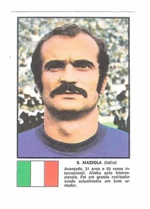 Pegatina vintage portuguesa de la Copa Mundial 1974 Sandro Mazzola Italia - Imagen 1 de 1