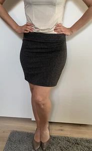 ZARA Basic Mini Business Fischgräten Büro Rock Blazer zu Stiefeln grau top Gr. M - Bild 1 von 8