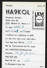QSL QSO Radio CARD"HA9KOL,The Lenin Metallurgical Works,69",Hungary(Q5958)
