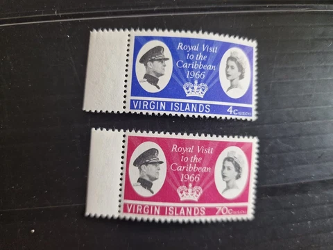 BRITISH VIRGIN ISLANDS 1966 SG 201-202 ROYAL VISIT MNH Cover