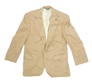 Cricketeer Men Tan Blazer Notch Lapel 2-Button Flap Pocket Fleece Sport Coat 42R - Picture 1 of 10