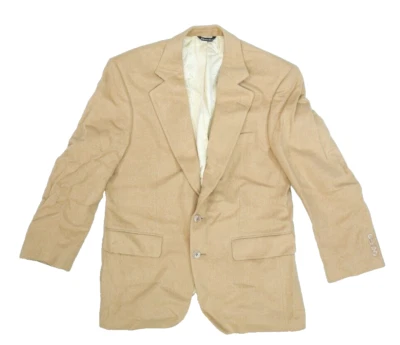 Cricketeer Men Tan Blazer Notch Lapel 2-Button Flap Pocket Fleece Sport Coat 42R - Image 1 of 4