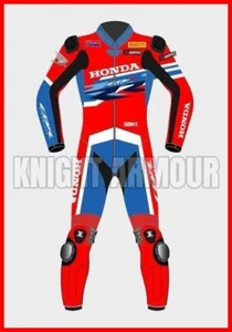 NEW RACING 1 PIECE MOTORCYCLE MOTORBIKE MOTO GP BIKER REPRO LEATHER SUIT - Bild 1 von 6