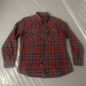 Brixton Bowery Shirt Button-Up Plaid Flannel Men M Casual Long Sleeve Pockets - Picture 1 of 7