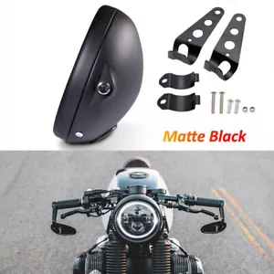 Cubo de carcasa de faro redondo de 7" pulgadas para motocicleta universal mate - Imagen 1 de 17