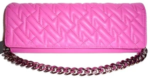 VINCE CAMUTO Shocking Pink Leather Long Clutch Purse NWT - Picture 1 of 6