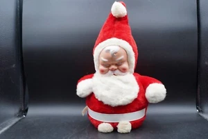 VTG 1950's Cute Rubber Face Santa Claus Bijou Roly Poly with Tag - 16" - RARE - Picture 1 of 11
