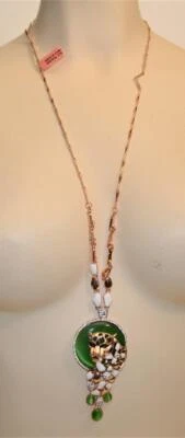 Nwt Color Oro Smalto Bianco Verde Strass Trasparente Leopardo Forma Ciondolo 28 - Immagine 1 di 4