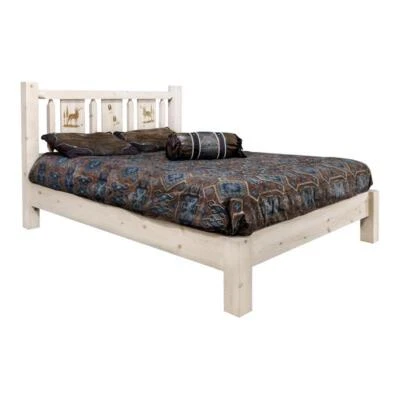 Montana Woodworks Homestead 88" madera de pino cama con plataforma king en natural Foto 1 de 4