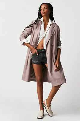 Free People Trench Ladies Sz XS Lilac Mauve Freddie Trench Longline Blazer - Image 1 of 4