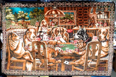 Tapeçaria de parede de pôquer para cães 46 x 70 jogos de cartas animais de estimação clássicos - Imagem 1 de 4