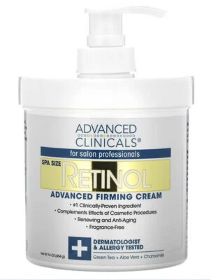 ADVANCED CLINICALS Retinol, Advanced Firming Cream, Fragrance Free, 16 oz, 454g - Image 1 of 3